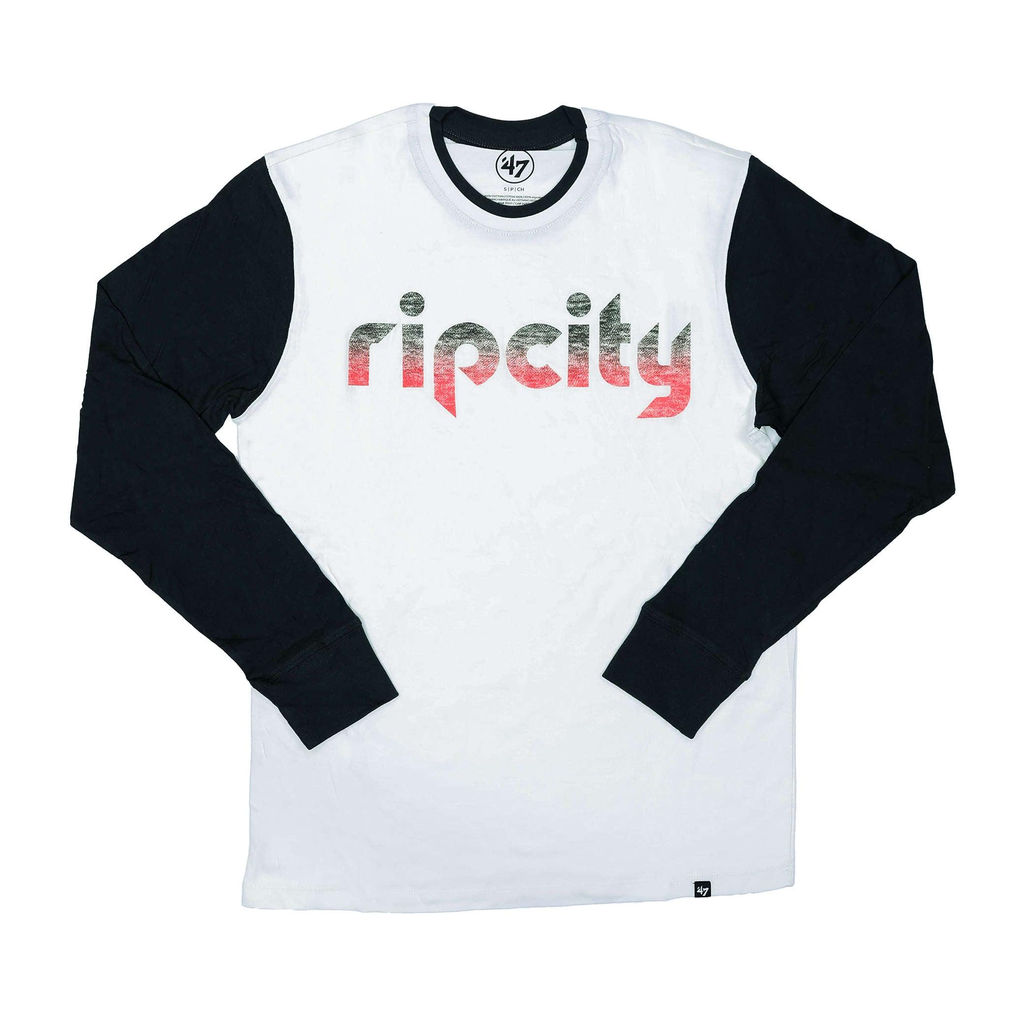 '47 Brand Premier Rumford ripcity Long Sleeve White With Black Sleeves Tee