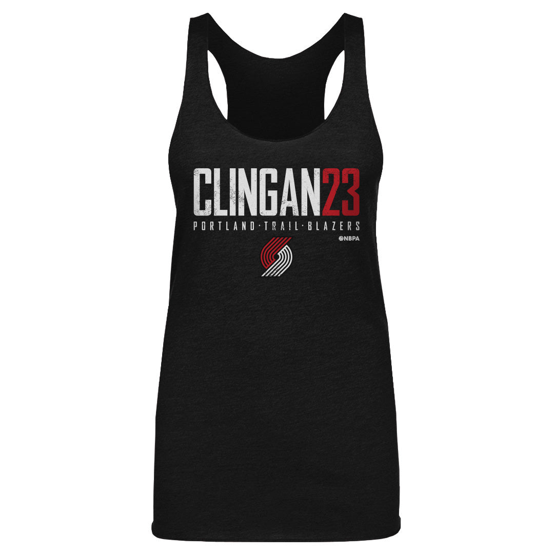 Donovan Clingan Portland Trail Blazers Elite Women's Tank Top Shirt Women's Tank Top Tri Black