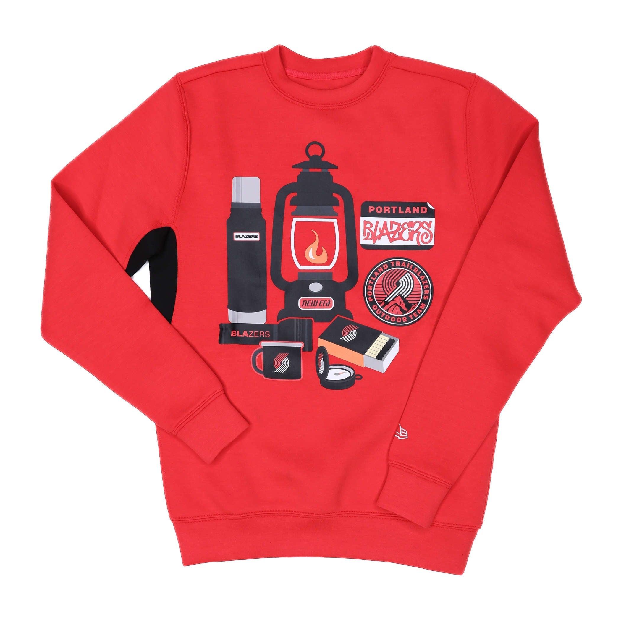 New Era Camping Essentials Red Crewneck Sweatshirt