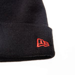 New Era Team Color Unisex Black Knit Beanie with Red Pom