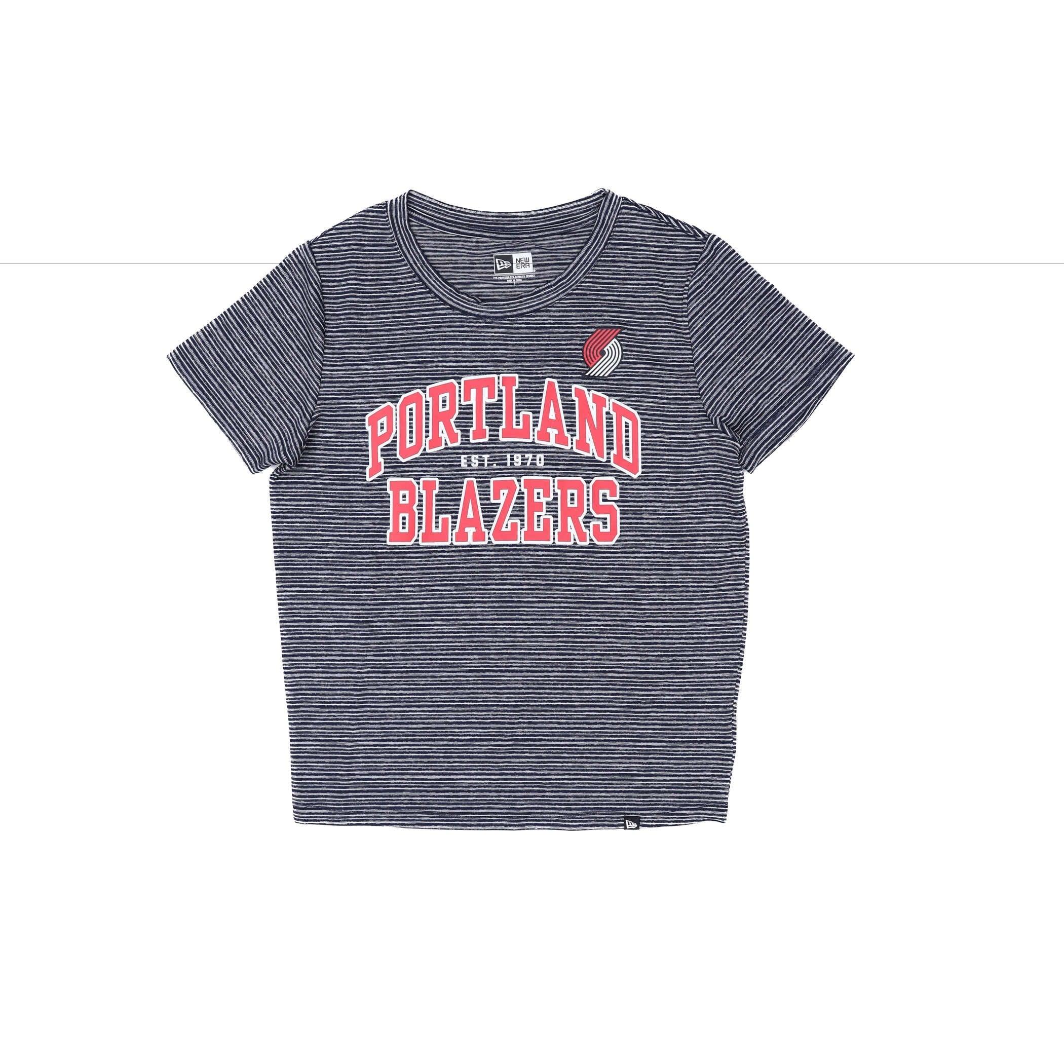 New Era Women's Black & White Active Striped Tee