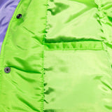 Starter ripcity Cross Bronx Neon Green & Purple Retro Satin Jacket